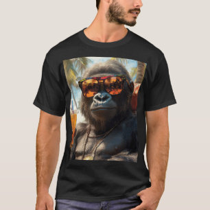 T-shirt Gorille détendue sur la plage