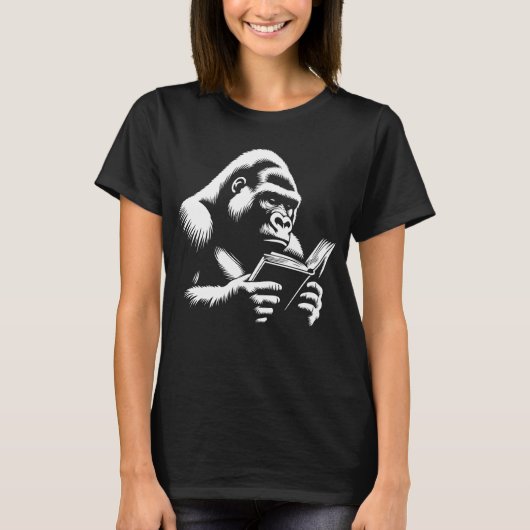 T-shirt Gorille lit un livre (Devant)