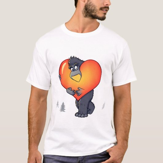 T-shirt Gorille portant un cœur géant (Devant)