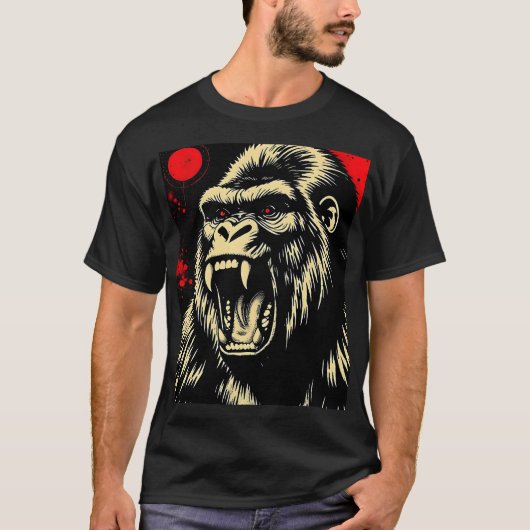 T-shirt Gorille Rétro (Devant)