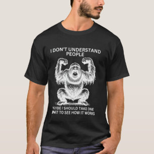 T-shirt Gorille Singe Mal Compris Drôle Sarcastique Singe