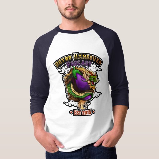 T-shirt Gorp Dragon d'aubergine 3/4 Sleeve Raglan Tee (Devant)