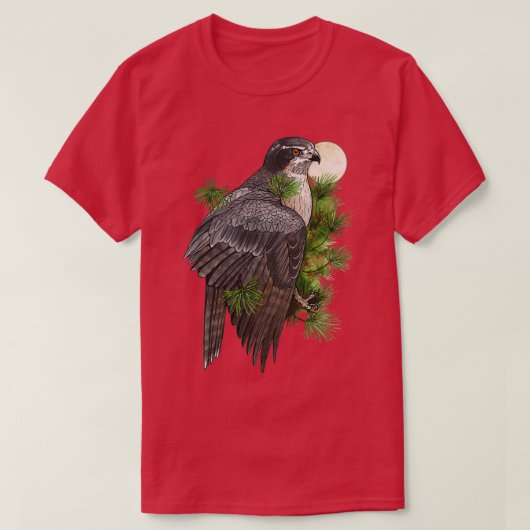 T-shirt Goshawk du Nord aux pins (Design devant)