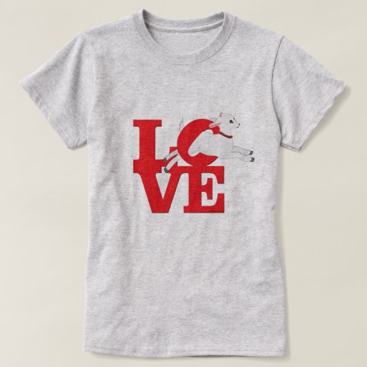 T-shirt GOT LOVER | Chèvre ROUGE L O V E - Chèvre blanche (Design devant)