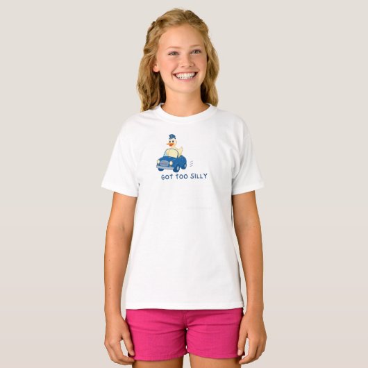T-shirt Got Too Silly – Funny Duck Driving Cartoon Design (Devant entier)