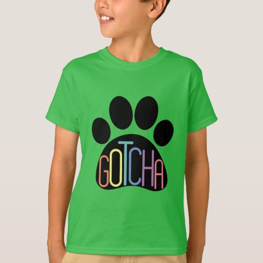 T-shirt "Gotcha" Enfants Chien Adoption Celebration T-Shir (Devant)