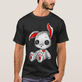 T-shirt Goth Bunny Cute Gothic White Bunny Red Heart