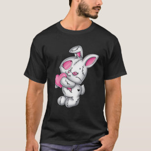 T-shirt Goth Bunny mignon Emo Déplaisant Gothique Blanc L