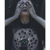 T-shirt Goth chat whimsigoth chats noirs fleurs