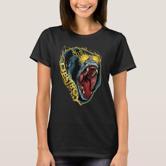 T-shirt Goth Esthétique Bad Gorilla Evil Esprit Animal (Devant)