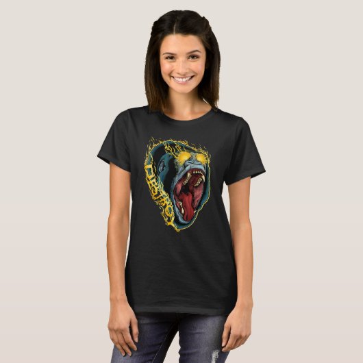 T-shirt Goth Esthétique Bad Gorilla Evil Esprit Animal (Devant entier)