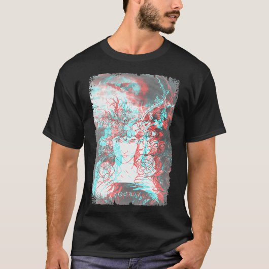 T-shirt Goth esthétique Vaporwave Glitch Satanisme Dark Ar (Devant)