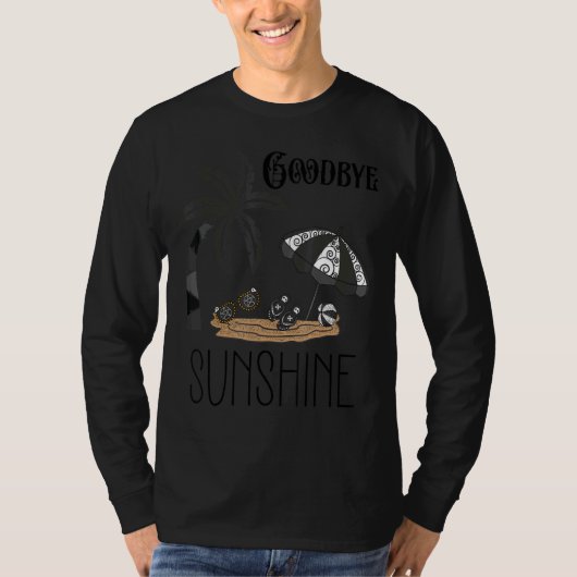 T-shirt Goth Été esthétique Grunge Gothic Beach Parapluie (Devant)