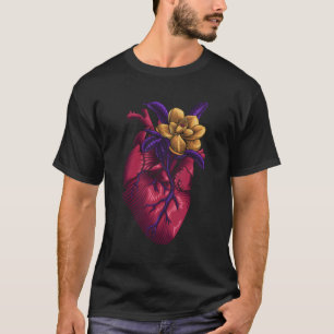 T-shirt Goth Floral Coeur anatomique Montrez votre amour
