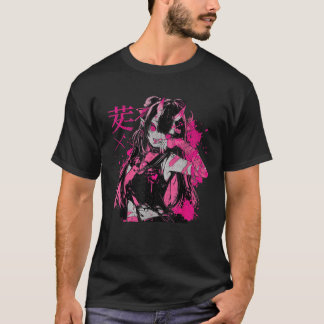 T-shirt Goth Grunge Demon Anime Girl Waifu Horreur Alt Aes