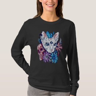 T-shirt Goth Sphynx Chat Mystic Crystal Chat Chat Chat Cha