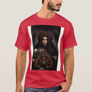 T-shirt Goth Style Tarot Roue De Fortune