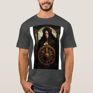 T-shirt Goth Style Tarot Roue De Fortune 1