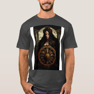 T-shirt Goth Style Tarot Roue De Fortune 1