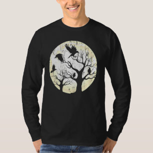 T-shirt Gothic Animal Forest Bird Raven Creepy Night Moonl