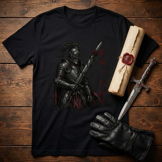 T-shirt Gothic Knight of the Bleeding Rose Dark Fantasy