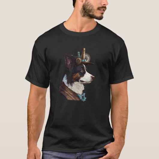 T-shirt Gothic Steampunk mom Border Collie (Devant)