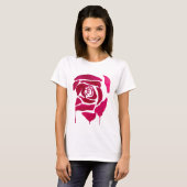 T-shirt Gothique abstrait rose aquarelle art original (Devant entier)