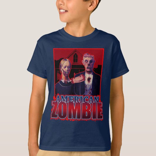 T-shirt Gothique américain de zombi (Devant)