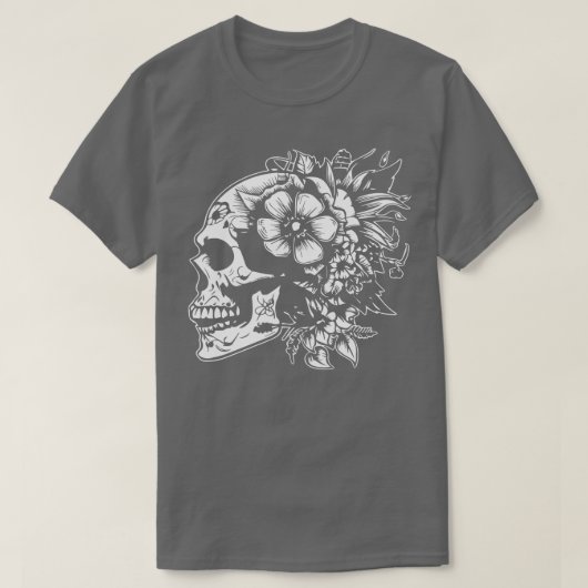 T-shirt gothique avec fleurs design (Design devant)