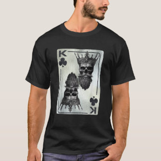 T-shirt Gothique Card Game Clubs King Déplaisant Shirt Bon