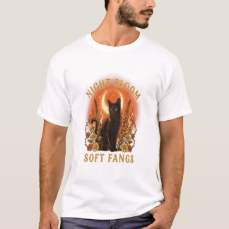 T-shirt gothique chat noir Soft Fangs Fleur de Nui