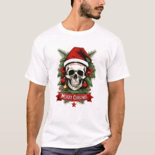 T-shirt Gothique Cheer : Crâne mort Joyeux Noël