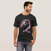 T-shirt Gothique Corbeau Corneille Oiseau Peinture Black R (Devant entier)