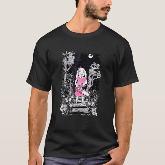 T-shirt Gothique déplaisant scie à chaîne Bunny Goth Hallo (Devant)