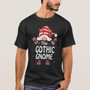 T-shirt Gothique Gnome Tree Light Buffalo Plaid Christma