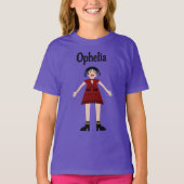 T-shirt Gothique Halloween Vampire Lady Custom (Devant)