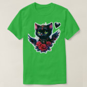 T-shirt Gothique mignon Chat goth valentinjour Sticker TSh (Design devant)