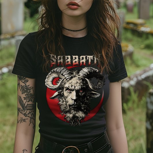 T-shirt Gothique Sabbat Baphomet Chèvre Rétro Métal de la