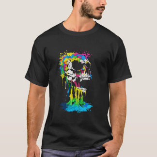 T-shirt Gothique Squelette Skull Déchets Peinture Weirdcor