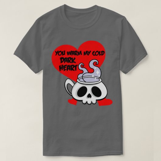 T-shirt Gothique Valentines Jour Café Crâne Emo 1 (Design devant)