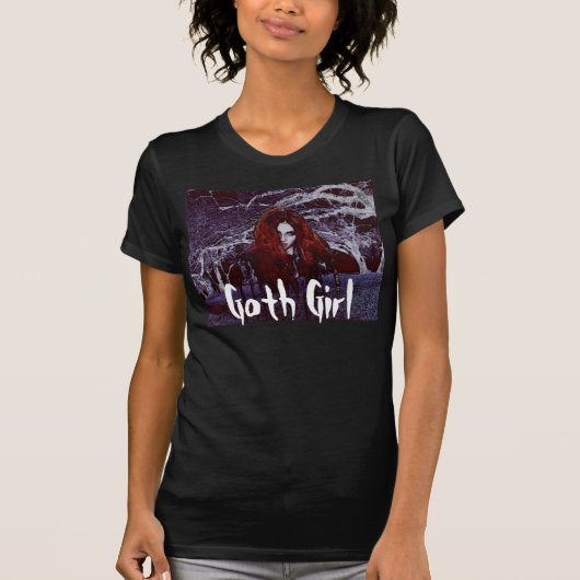 T-shirt Goths noirs de la chemise des femmes gothiques de (Devant)