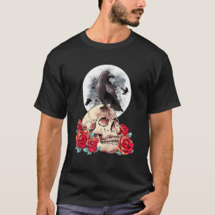 T-shirt Goths Occult Moon Rose Pleine lune de la cuisine g
