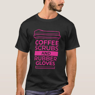 T-shirt Gousses De Café Et Gants En Caoutchouc
