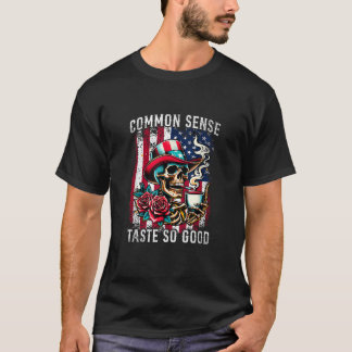 T-shirt Goût de bon sens si bon café squelette 4e de