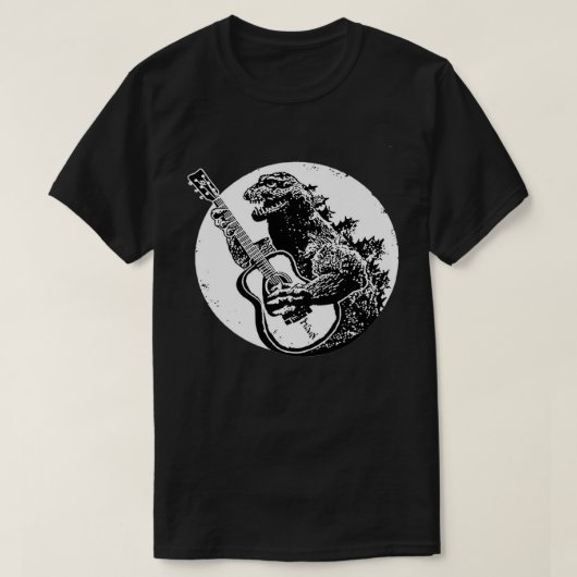 T-shirt Gozilla jouant de la guitare Premium (Design devant)