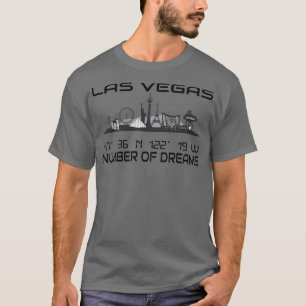 T-shirt Gps Coordonnées City Las Vegas Skyline Dream City