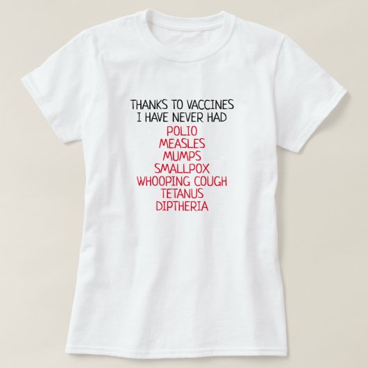 T-shirt Grâce aux vaccins (Design devant)