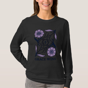 T-shirt Grace Wins Floral Christian Vintage Engraving Tee_