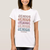 T-shirt Grad 2023 Classe supérieure Trendy Stacked Nom per (Devant)