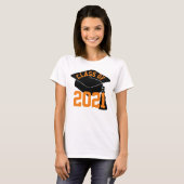 T-shirt Grad Casquette Orange Classe de 2024 (Devant entier)